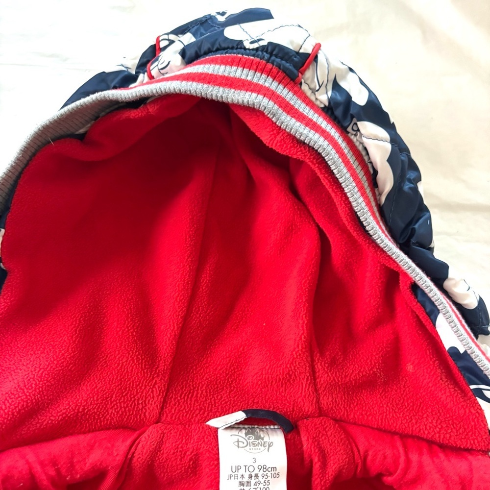 Disney Mickey Mouse Puffer Jacket Navy White sees SZ 3T NWOT - Picture 9 of 15